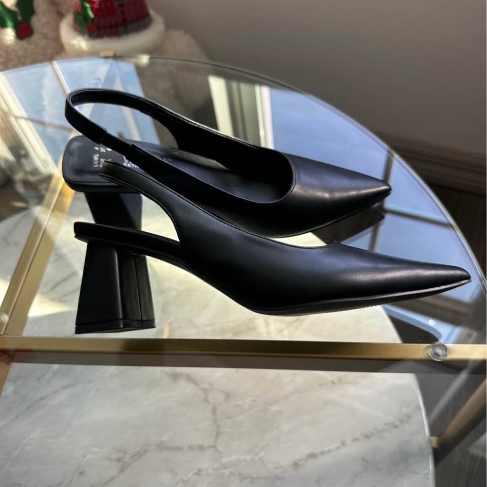 Primark Black Chunky Heel Slingbacks